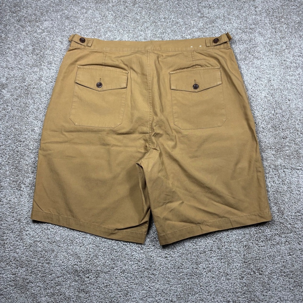 Wallace & Barnes Mens Pleated Officer Short Khaki Tan Cotton L5860 Size 34